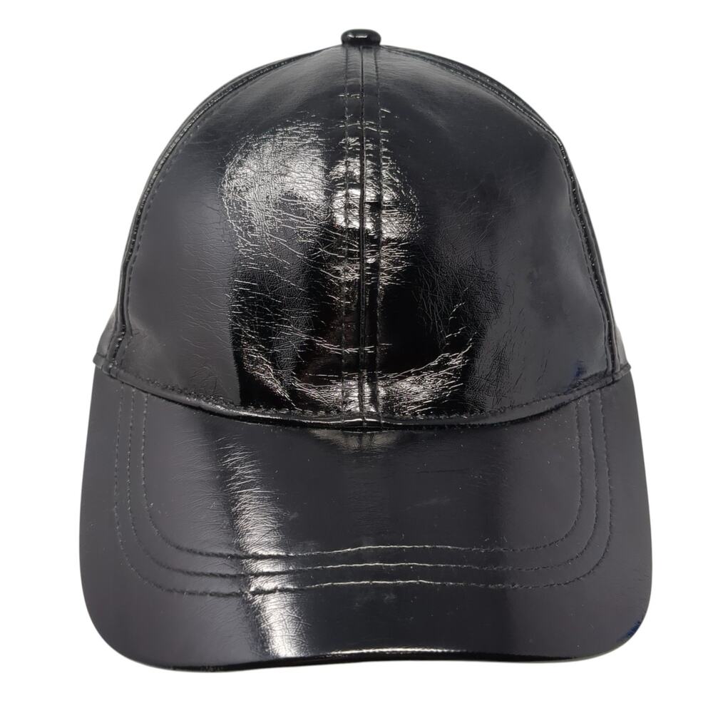 Anna & Ava Strapback Baseball Cap Black One Size Adjustable Leather 6 Panel